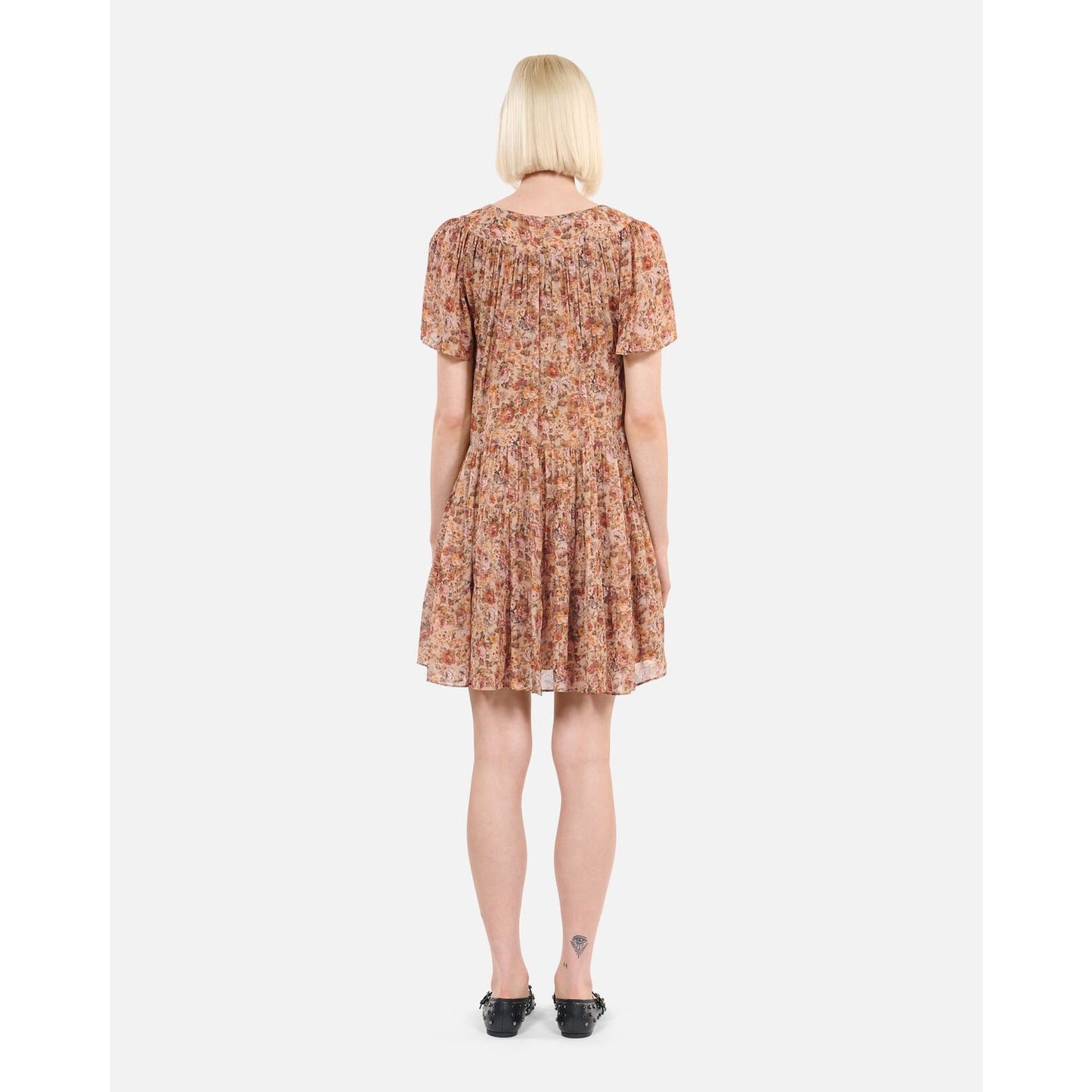 MSRP $395 NWT CAMEL SHORT FLORAL PRINT DRESS Sizr 1 or S | SAME DAY SHIP