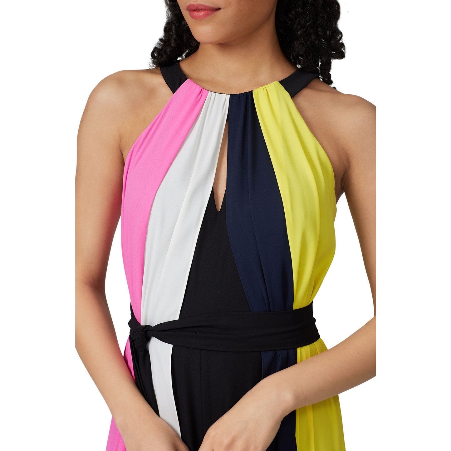 MSRP $340 Great Jones Wide Leg Color Block Jumpsuit Sleeveless, Pockets, size XS