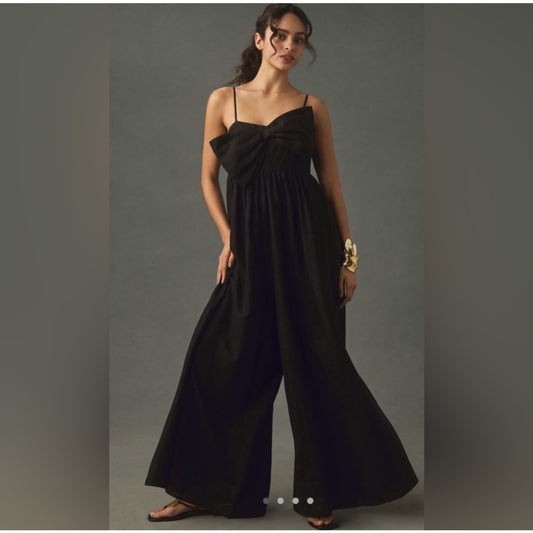 MSRP $198 | NEW Anthropologie Hutch Linen Bow Jumpsuit Size XS-S | SAME DAY SHIP