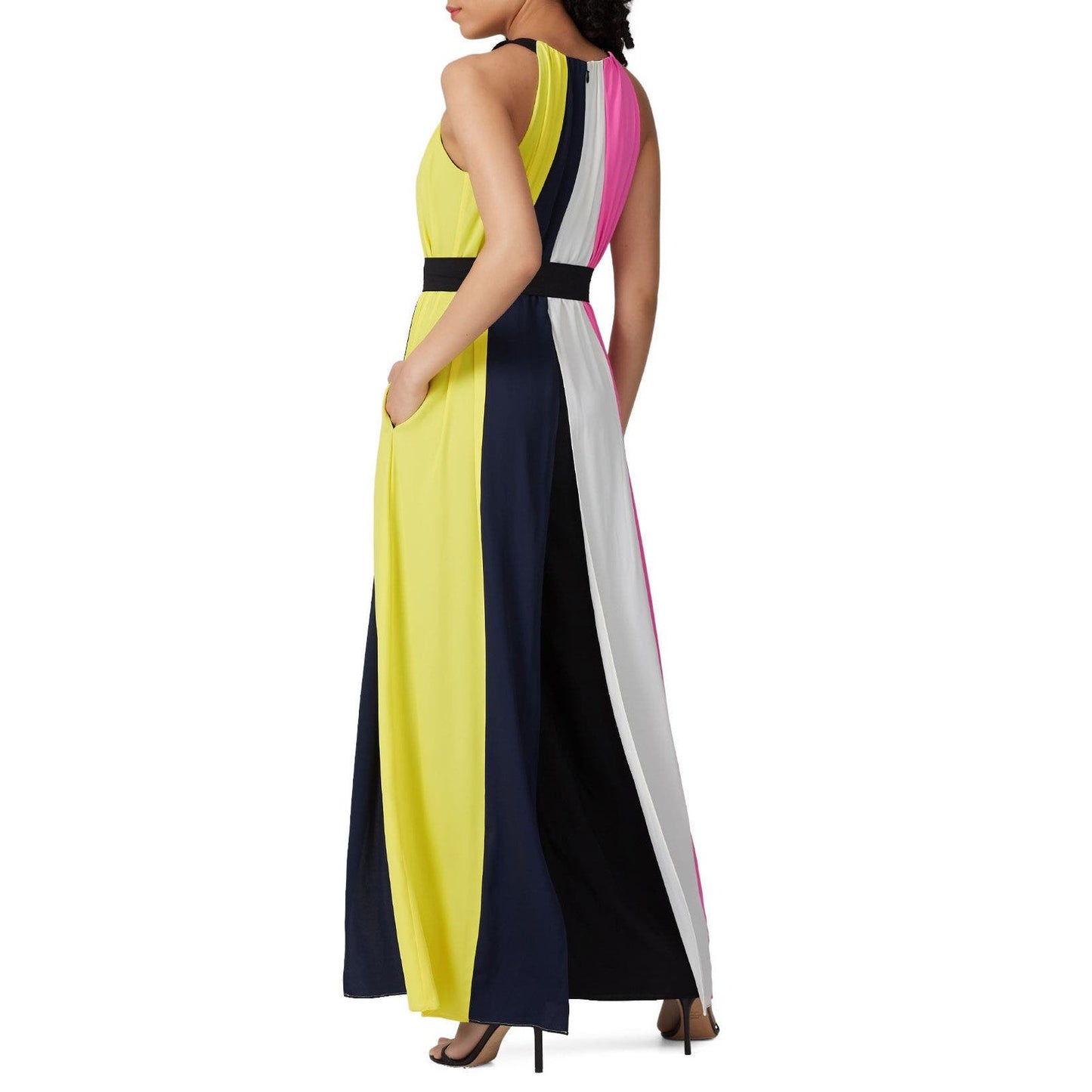 MSRP $340 Great Jones Wide Leg Color Block Jumpsuit Sleeveless, Pockets, size XS
