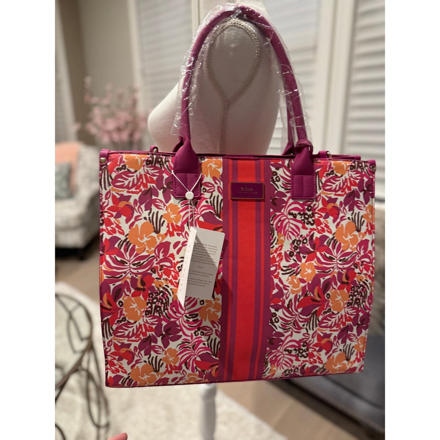 MSRP $245 NWT Trina Turk Floral Tote Handbag  Crossbody | SAME DAY SHIP
