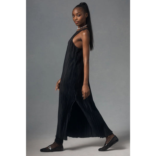 MSRP $168 NWOT Anthropologie Halter Plissé Maxi Dress Size 1X | SAME DAY SHIP
