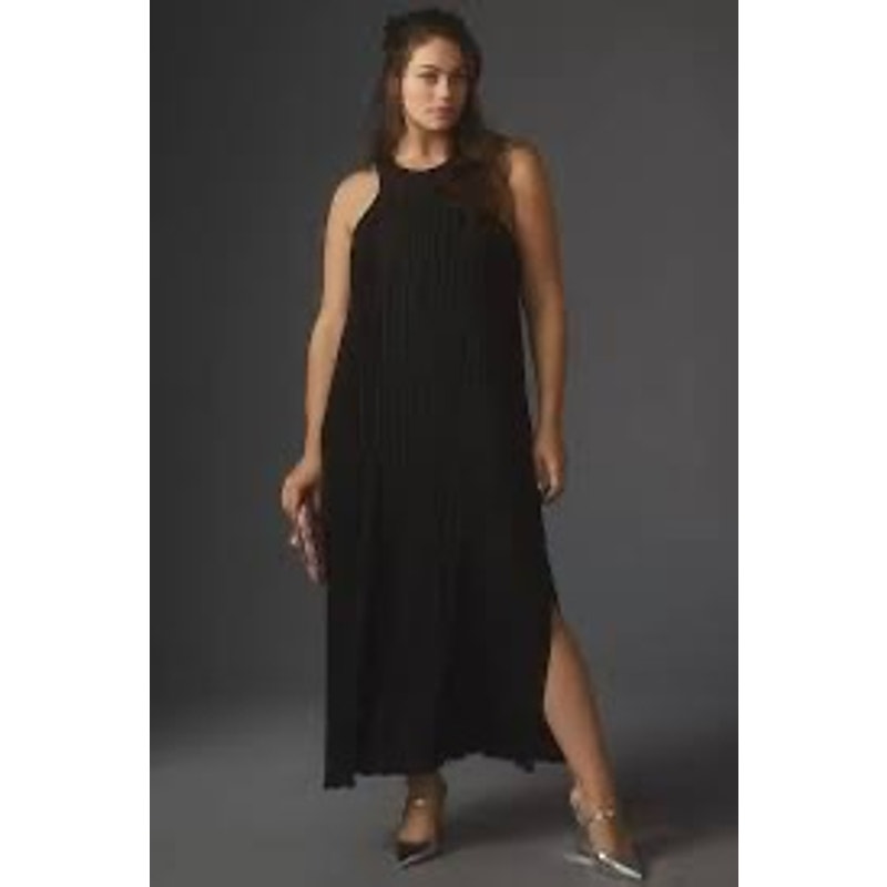 MSRP $168 NWOT Anthropologie Halter Plissé Maxi Dress Size 1X | SAME DAY SHIP